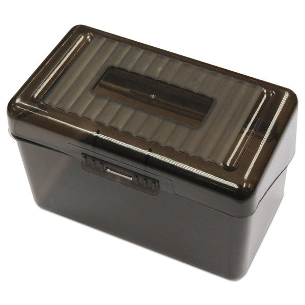 Plastic Index Card Boxes, Holds 400 4 x 6 Cards, 6.78 x 4.25 x 4.5, Translucent Black Flipcost Flipcost