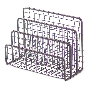 Universal® Vintage Wire Mesh File and Letter Sorter, 3 Sections, DL to Legal Size Files, 6.63