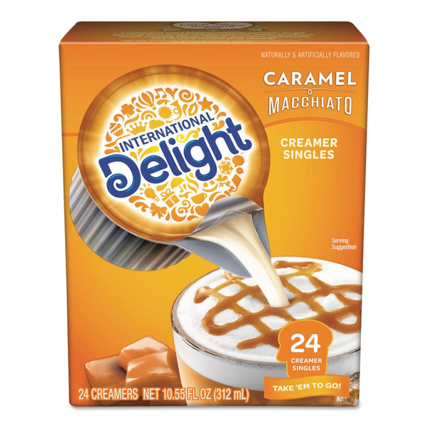 DEAN FOODS Flavored Liquid Non-Dairy Coffee Creamer, Caramel Macchiato, Mini Cups, 24/Box