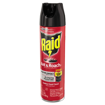 SC JOHNSON Ant and Roach Killer, 17.5 oz Aerosol Spray, Outdoor Fresh, 12/Carton