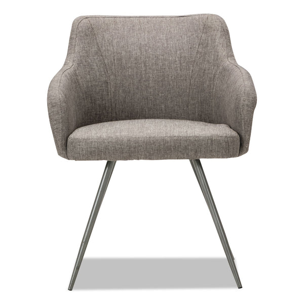 ALERA Alera Captain Series Guest Chair, 23.8" x 24.6" x 30.1", Gray Tweed Seat, Gray Tweed Back, Chrome Base
