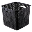 ADVANTUS CORPORATION Plastic Weave Bin, Extra Large, 12.5" x 12.5" x 11.13", Black, 2/Pack