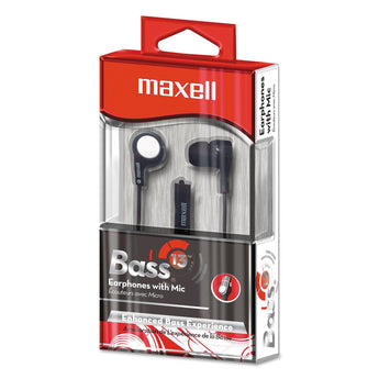 MAXELL CORP. OF AMERICA B-13 Bass Earbuds with Microphone, 52