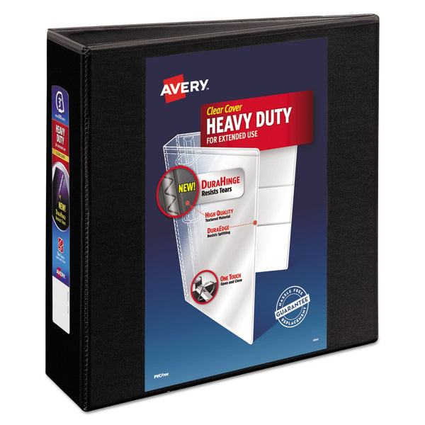 AVERY PRODUCTS CORPORATION Heavy-Duty View Binder with DuraHinge and Locking One Touch EZD Rings, 3 Rings, 3" Capacity, 11 x 8.5, Black