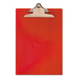 Saunders Recycled Plastic Clipboard with Ruler Edge, 1" Clip Capacity, Holds 8.5 x 11 Sheets, Red