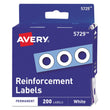 AVERY PRODUCTS CORPORATION Dispenser Pack Hole Reinforcements, 0.25" Dia, White, 200/Pack, (5729)