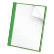Clear Front Report Cover, Prong Fastener, 0.5" Capacity, 8.5 x 11, Clear/Green, 25/Box Flipcost Flipcost