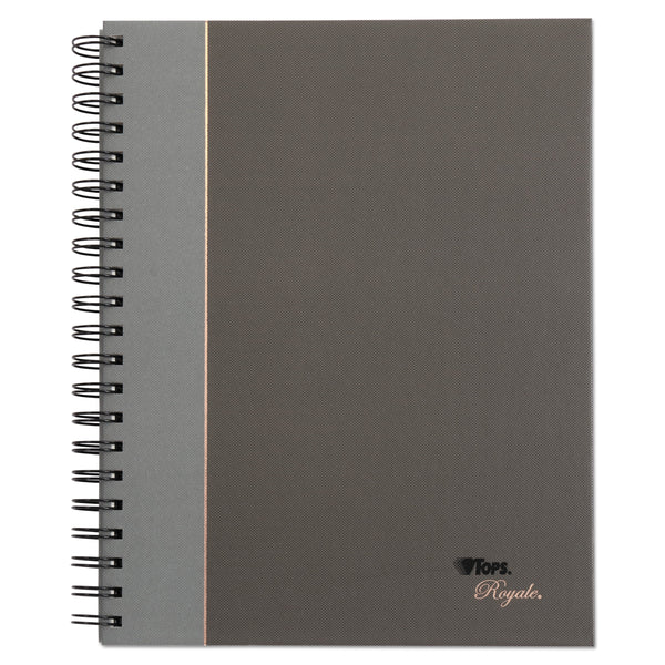 TOPS BUSINESS FORMS Royale Wirebound Business Notebooks, 1-Subject, Medium/College Rule, Black/Gray Cover, (96) 8.25 x 5.88 Sheets