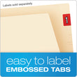 TOPS BUSINESS FORMS SmartShield End Tab File Folders, Straight Tabs, Letter Size, Manila, 75/Box