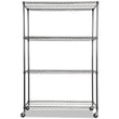 ALERA NSF Certified 4-Shelf Wire Shelving Kit with Casters, 48w x 18d x 72h, Black Anthracite