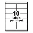 Copier Mailing Labels, Copiers, 2 x 4.25, White, 10/Sheet, 100 Sheets/Box Flipcost Flipcost