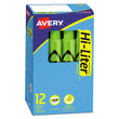 Avery® HI-LITER Desk-Style Highlighters, Fluorescent Green Ink, Chisel Tip, Green/Black Barrel, Dozen Flipcost Flipcost