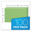 TOPS BUSINESS FORMS Ruled Index Cards, 3 x 5, Green, 100/Pack