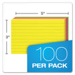 Oxford™ Ruled Index Cards, 3 x 5, Glow Green/Yellow, Orange/Pink, 100/Pack