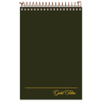 Ampad® Gold Fibre Steno Pads, Gregg Rule, Designer Green/Gold Cover, 100 White 6 x 9 Sheets
