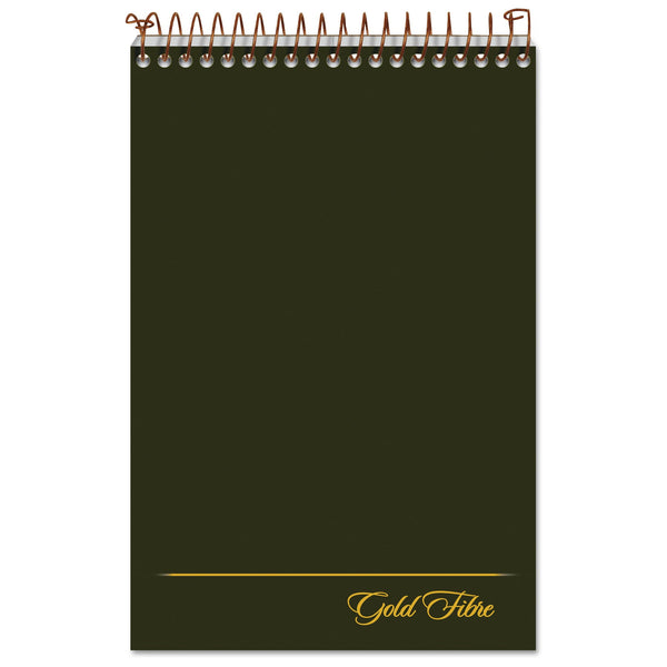 Ampad® Gold Fibre Steno Pads, Gregg Rule, Designer Green/Gold Cover, 100 White 6 x 9 Sheets