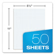 TOPS™ Quadrille Pads, Quadrille Rule (4 sq/in), 50 White 8.5 x 11 Sheets