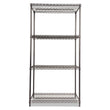 ALERA Wire Shelving Starter Kit, Four-Shelf, 36w x 24d x 72h, Black Anthracite
