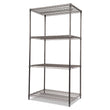 ALERA Wire Shelving Starter Kit, Four-Shelf, 36w x 24d x 72h, Black Anthracite