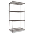 ALERA Wire Shelving Starter Kit, Four-Shelf, 36w x 24d x 72h, Black Anthracite