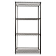 ALERA NSF Certified Industrial Four-Shelf Wire Shelving Kit, 36w x 24d x 72h, Black