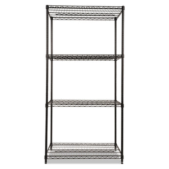ALERA NSF Certified Industrial Four-Shelf Wire Shelving Kit, 36w x 24d x 72h, Black