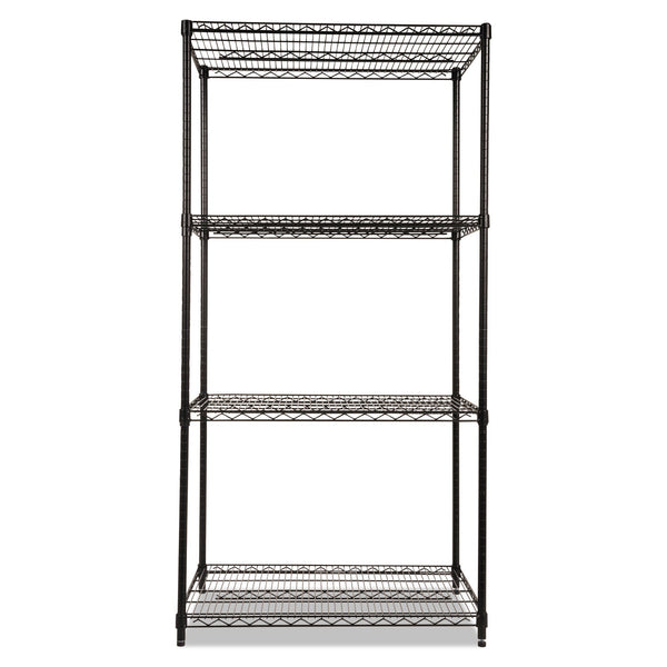 ALERA NSF Certified Industrial Four-Shelf Wire Shelving Kit, 36w x 24d x 72h, Black