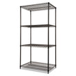 ALERA NSF Certified Industrial Four-Shelf Wire Shelving Kit, 36w x 24d x 72h, Black