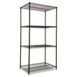 ALERA NSF Certified Industrial Four-Shelf Wire Shelving Kit, 36w x 24d x 72h, Black