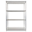 ALERA NSF Certified Industrial Four-Shelf Wire Shelving Kit, 48w x 24d x 72h, Silver