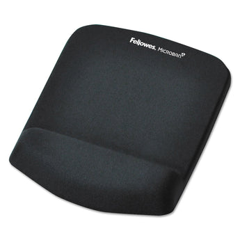 FELLOWES MFG. CO. PlushTouch Mouse Pad with Wrist Rest, 7.25 x 9.37, Black