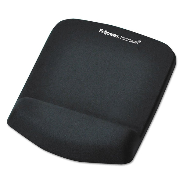 FELLOWES MFG. CO. PlushTouch Mouse Pad with Wrist Rest, 7.25 x 9.37, Black