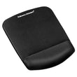 FELLOWES MFG. CO. PlushTouch Mouse Pad with Wrist Rest, 7.25 x 9.37, Black
