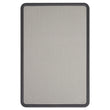 Contour Fabric Bulletin Board, 48 x 36, Gray Surface, Black Plastic Frame