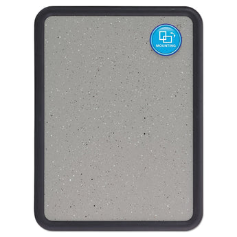 Contour Granite Board, 48 x 36, Granite Gray Surface, Black Plastic Frame