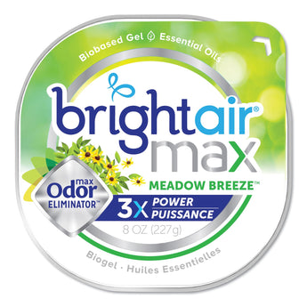 BRIGHT AIR Max Odor Eliminator Air Freshener, Meadow Breeze, 8 oz Jar
