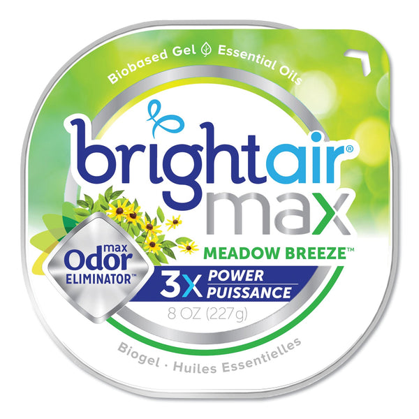 BRIGHT AIR Max Odor Eliminator Air Freshener, Meadow Breeze, 8 oz Jar