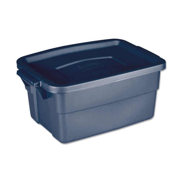 Rubbermaid® Roughneck Storage Box, 3 gal, 10.63" x 15.69" x 7", Dark Indigo Metallic