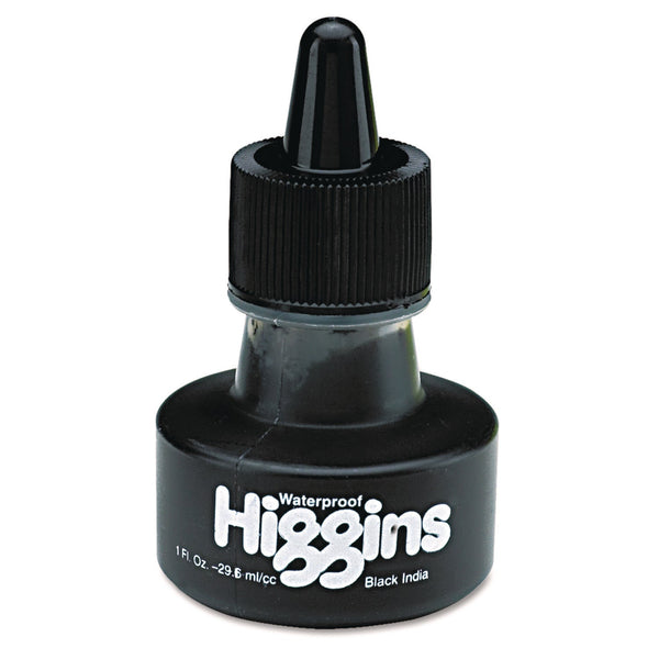 Higgins® Waterproof Pigmented Drawing Ink, 1 oz Bottle, Black