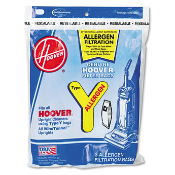 Hoover® Commercial Disposable Allergen Filtration Bags for Commercial WindTunnel Vacuum, 3/Pack
