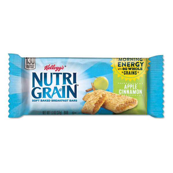 KELLOGG'S Nutri-Grain Soft Baked Breakfast Bars, Apple-Cinnamon, Indv Wrapped 1.3 oz Bar, 16/Box