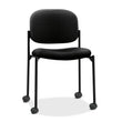 HON COMPANY VL606 Stacking Guest Chair without Arms, Fabric Upholstery, 21.25" x 21" x 32.75", Black Seat, Black Back, Black Base