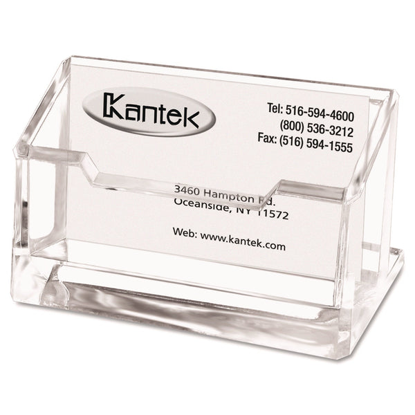 KANTEK INC. Acrylic Business Card Holder, Holds 80 Cards, 4 x 1.88 x 2, Clear