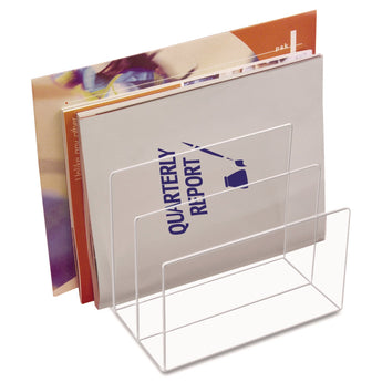 KANTEK INC. Clear Acrylic Desk File, 3 Sections, Letter to Legal Size Files, 8