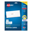 AVERY PRODUCTS CORPORATION Easy Peel White Address Labels w/ Sure Feed Technology, Inkjet Printers, 1 x 2.63, White, 30/Sheet, 25 Sheets/Pack