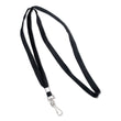 ADVANTUS CORPORATION Deluxe Lanyards, Metal J-Hook Fastener, 36" Long, Black, 24/Box