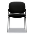 HON COMPANY VL606 Stacking Guest Chair without Arms, Fabric Upholstery, 21.25" x 21" x 32.75", Black Seat, Black Back, Black Base