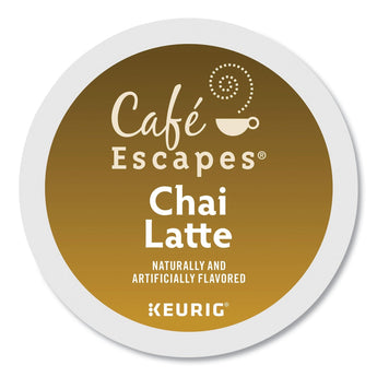 KEURIG DR PEPPER Cafe Escapes Chai Latte K-Cups, 24/Box