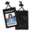 ADVANTUS CORPORATION ID Badge Holders with Convention Neck Pouch, Vertical, Black/Clear 3.25" x 5" Holder, 2.38" x 3.5" Insert, 48" Cord, 12/Pack