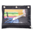 ADVANTUS CORPORATION Binder Pencil Pouch, 10 x 7.38, Black/Clear